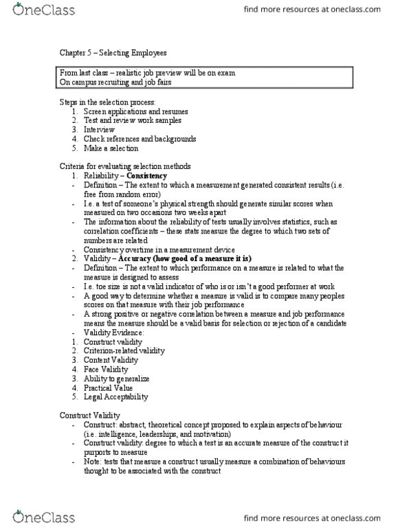 Management and Organizational Studies 1021A/B Lecture Notes - Lecture 4: Canadian Human Rights Commission, Cash Register, Conscientiousness thumbnail
