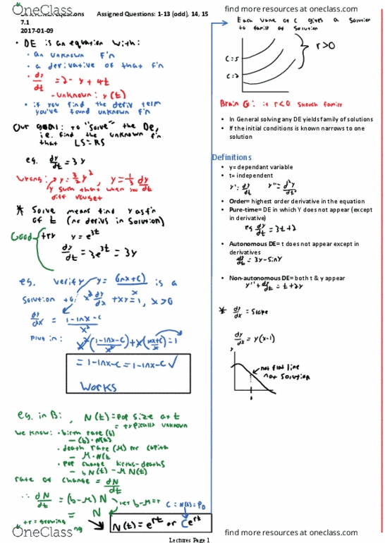 Applied Mathematics 1201A/B Lecture 1: App Math Lecture 1, Differential Equations thumbnail