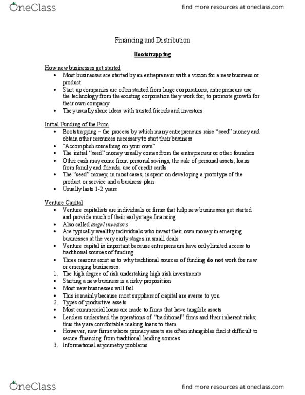 Management and Organizational Studies 1023A/B Lecture Notes - Lecture 6: Private Placement, Public Offering, The Exit thumbnail