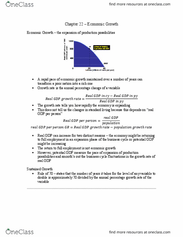 Economics 1022A/B Chapter Notes - Chapter 22: Workforce Productivity, Economic Equilibrium, Real Wages thumbnail