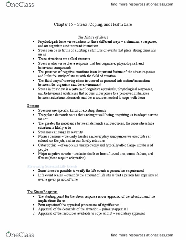 Psychology 1000 Chapter Notes - Chapter 15: Sertraline, Transtheoretical Model, Bronchitis thumbnail