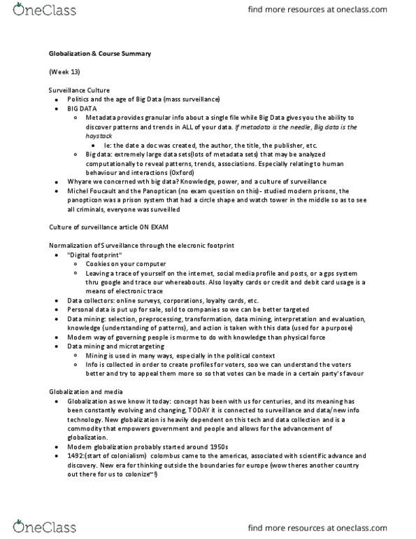 CMNS 110 Lecture Notes - Lecture 12: Consumerism, Microtargeting, Michel Foucault thumbnail