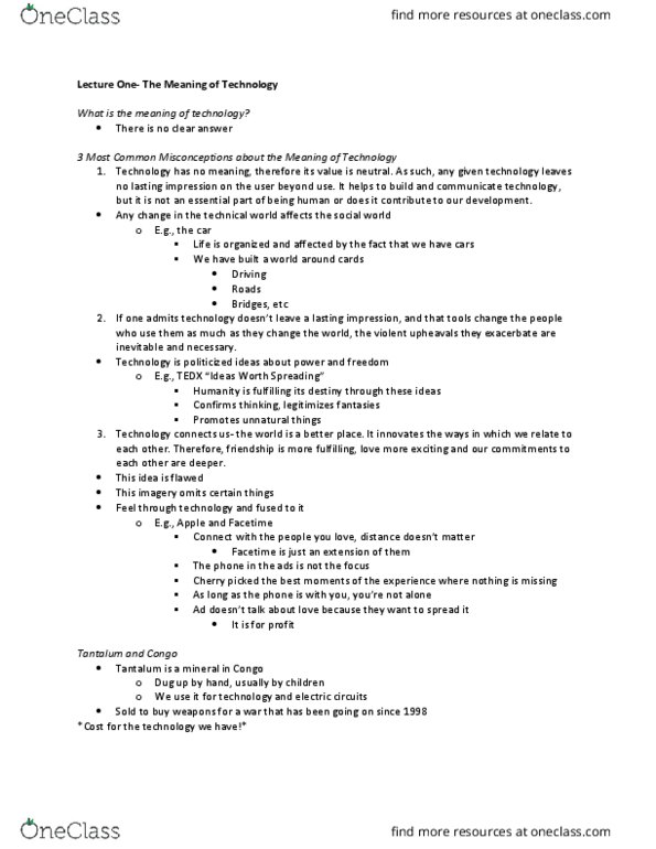 Media, Information and Technoculture 2500A/B Lecture Notes - Lecture 1: Tantalum, Facetime, Ted (Conference) thumbnail