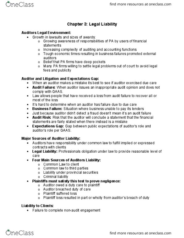 BU477 Chapter Notes - Chapter 3: Financial Statement, Engagement Letter, Embezzlement thumbnail