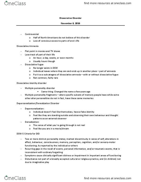 PSYCH 2AP3 Lecture Notes - Lecture 10: Guide Dog, Dsm-5, Visual Acuity thumbnail