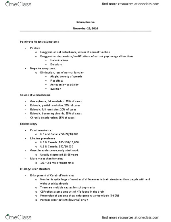 PSYCH 2AP3 Lecture Notes - Lecture 2: White Matter, Idiopathy, Viral Disease thumbnail