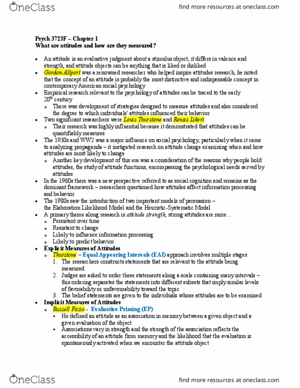 Psychology 3723F/G Chapter Notes - Chapter 1: Electrodermal Activity, Rensis Likert, Implicit-Association Test thumbnail