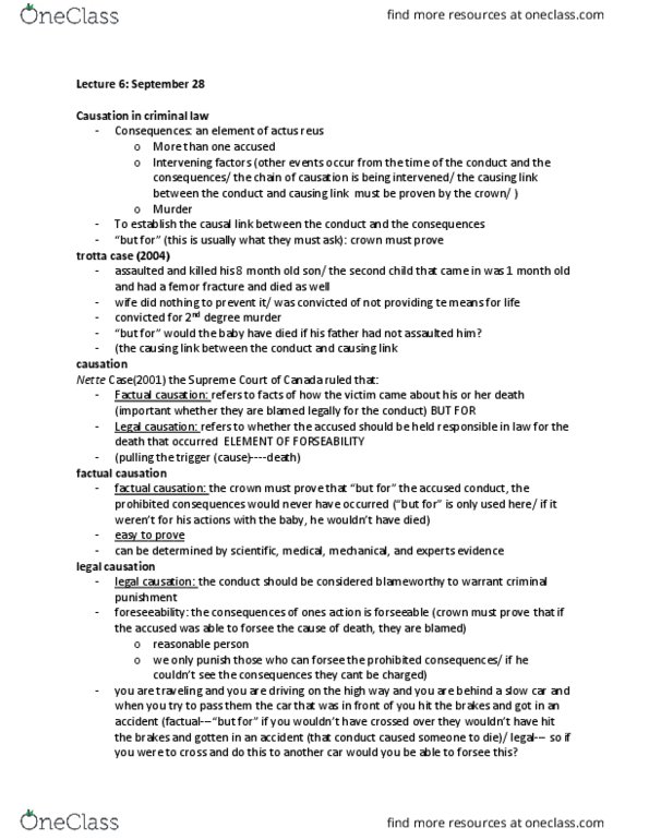 CRM 2300 Lecture Notes - Lecture 6: Asthma, Felony Murder Rule, Wiki thumbnail