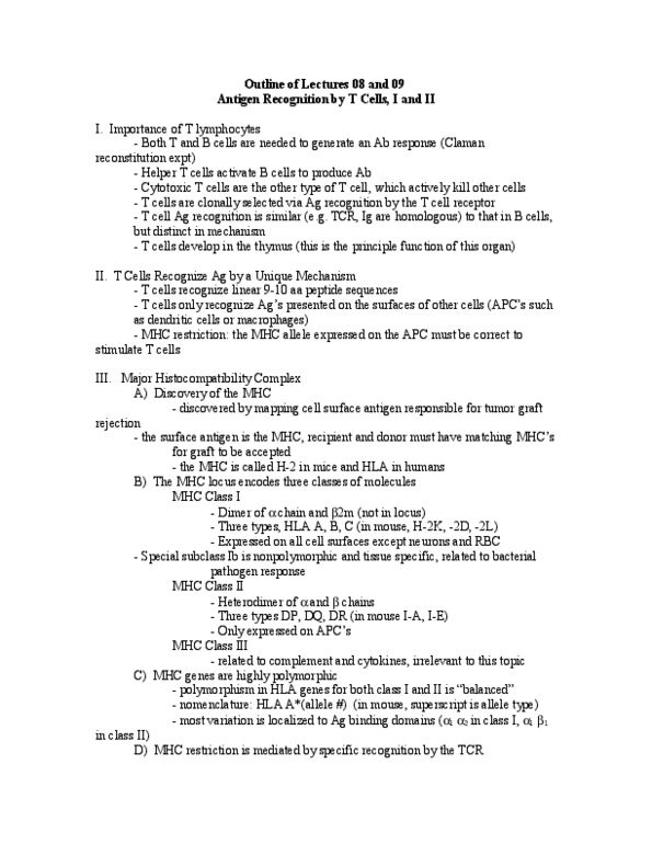 BIOL 1010U Lecture Notes - Envelope Glycoprotein Gp120, Interleukin 2, Somatic Hypermutation thumbnail