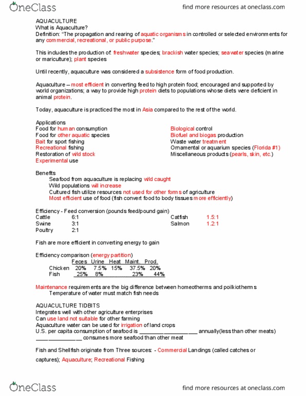 ANS 3006C Lecture Notes - Lecture 32: Feces, Striped Bass, Mariculture thumbnail