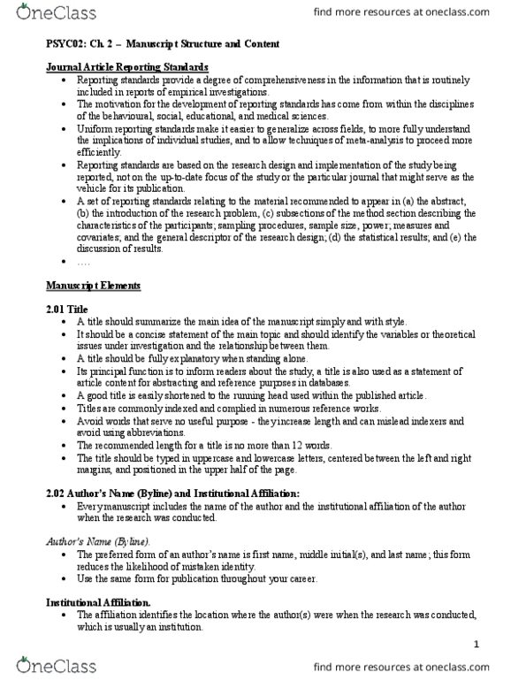 PSYC02H3 Chapter Notes - Chapter 2: John Q., Test Statistic, Statistical Power thumbnail