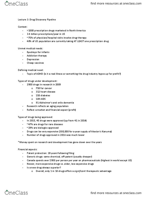 PCL102H1 Lecture Notes - Lecture 3: Prescription Drug, Drug Development, Dementia thumbnail