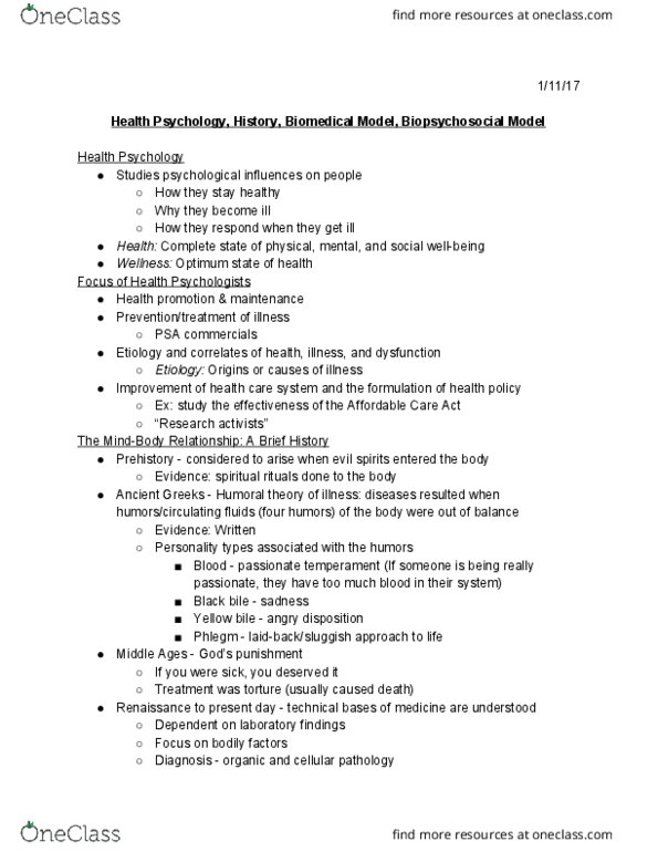 CHEM-C 341 Lecture Notes - Lecture 2: Patient Protection And Affordable Care Act, Night Terror, Health Promotion thumbnail