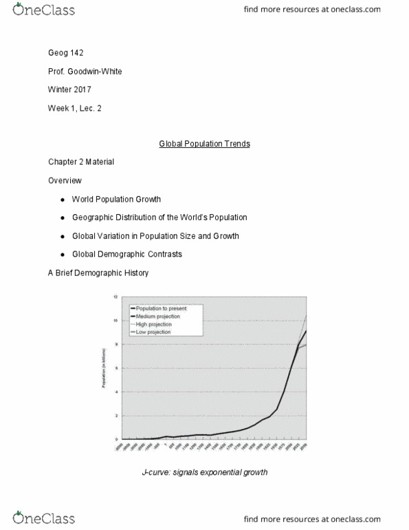 GEOG 142 Lecture Notes - Lecture 2: Exponential Growth, Urban Revolution, Doubling Time thumbnail