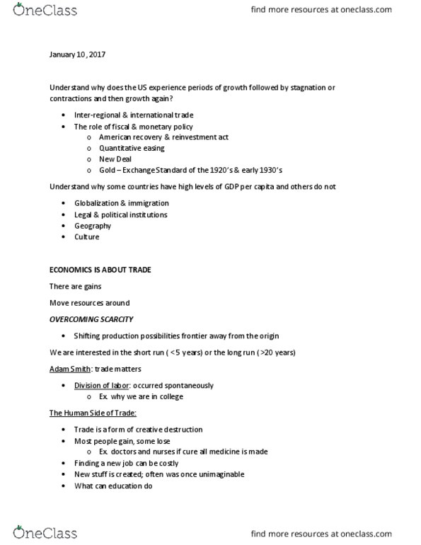 ECON 200 Lecture Notes - Lecture 1: Gross Domestic Product, Marching Band, Spontaneous Order thumbnail