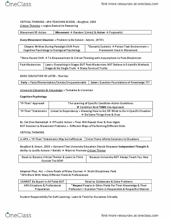 EDKP 396 Lecture Notes - Lecture 2: Ecological Psychology, Polskie Radio Program Iii, Down Syndrome thumbnail