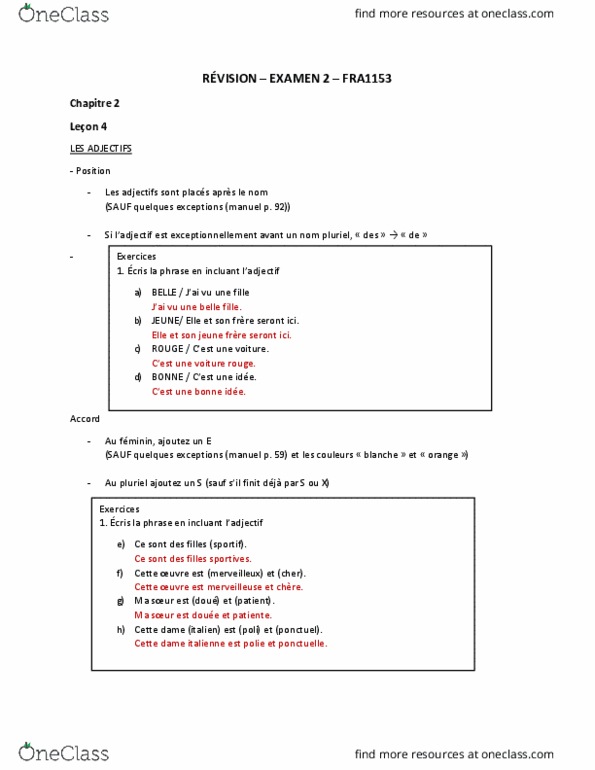 FRAN 1123 Lecture Notes - Lecture 2: Sur La Table, La Voix, Vowel thumbnail