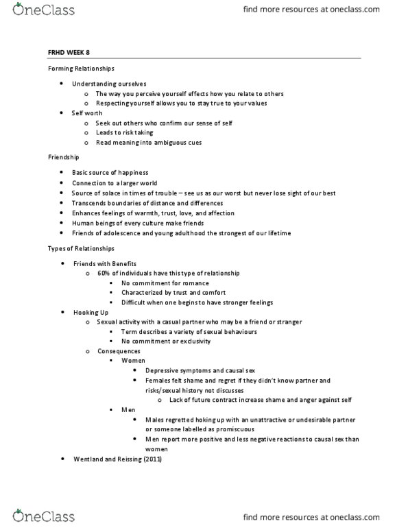 FRHD 1010 Lecture Notes - Lecture 9: Bai Language, Online Dating Service, Reciprocal Liking thumbnail