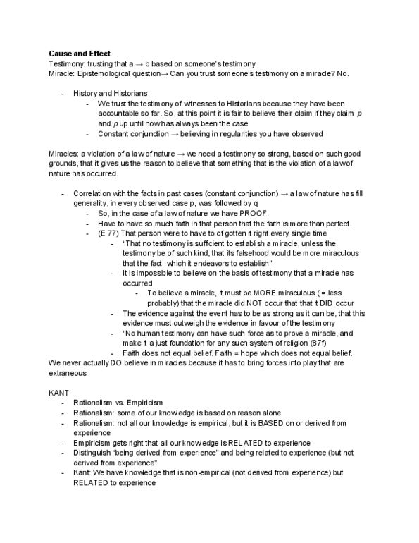 PHL 708 Lecture Notes - Lecture 9: Empiricism, A Priori And A Posteriori, Transcendental Idealism thumbnail