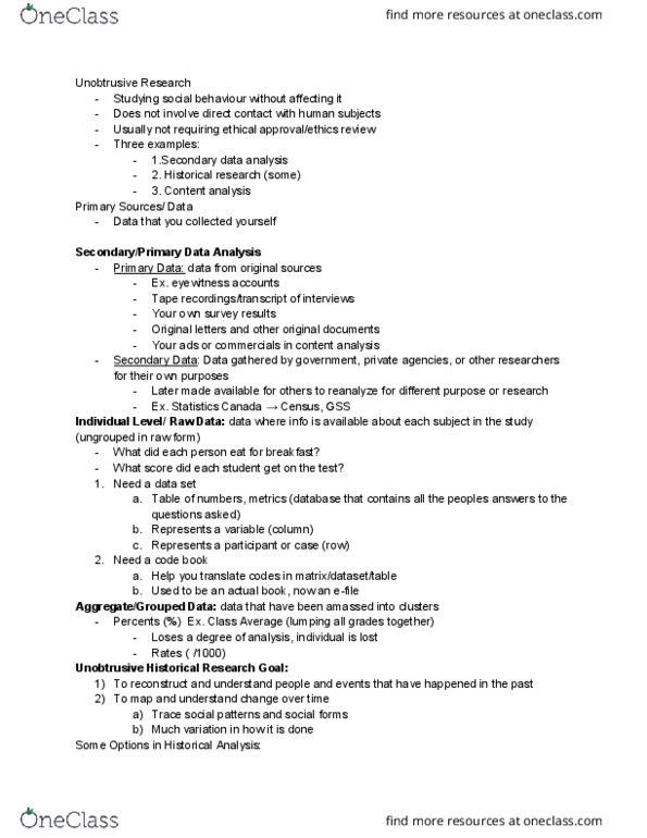 SSH 301 Lecture Notes - Lecture 7: Institute Of Historical Research, Content Analysis, Semiotics thumbnail