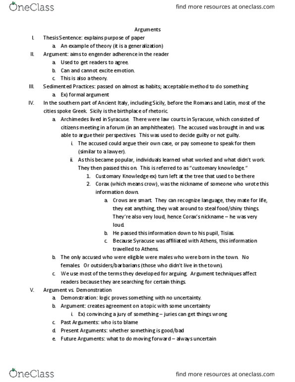 WRT 201 Lecture Notes - Lecture 1: Tisias thumbnail