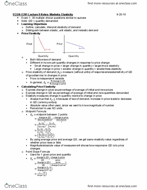 ECON-E 201 Lecture Notes - Lecture 9: Ceteris Paribus, Demand Curve thumbnail