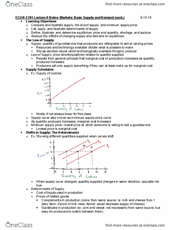 ECON-E 201 Lecture Notes - Lecture 8: Economic Equilibrium, Marginal Cost, Perfect Competition thumbnail