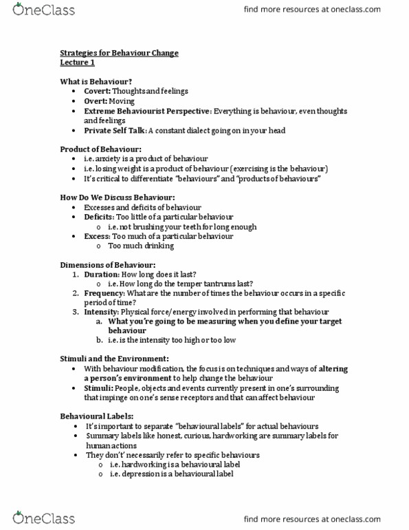 FRHD 3150 Lecture Notes - Lecture 1: Applied Behavior Analysis, Behaviorism thumbnail
