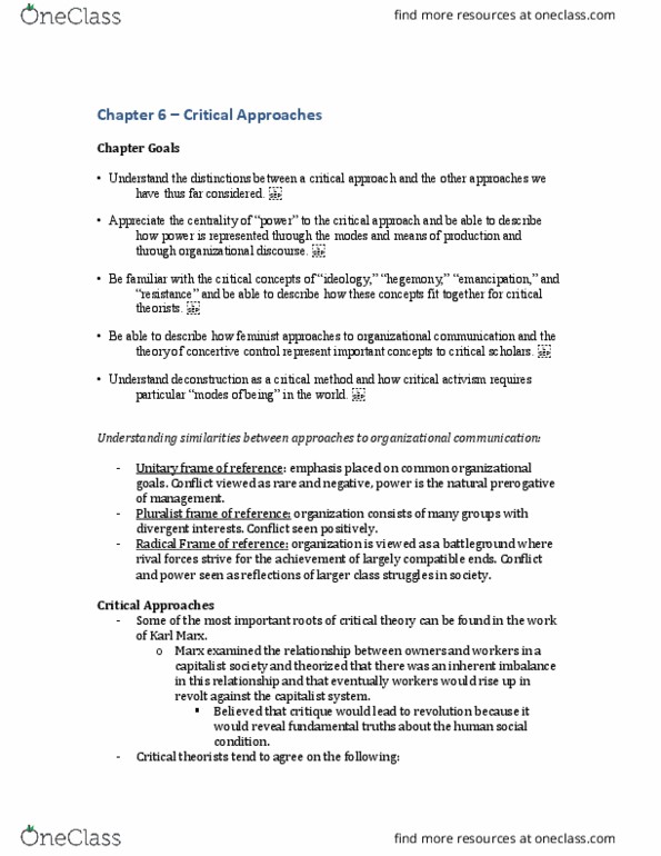 EDRD 3140 Chapter Notes - Chapter 6: Organizational Communication, Deep Structure And Surface Structure, Surplus Labour thumbnail