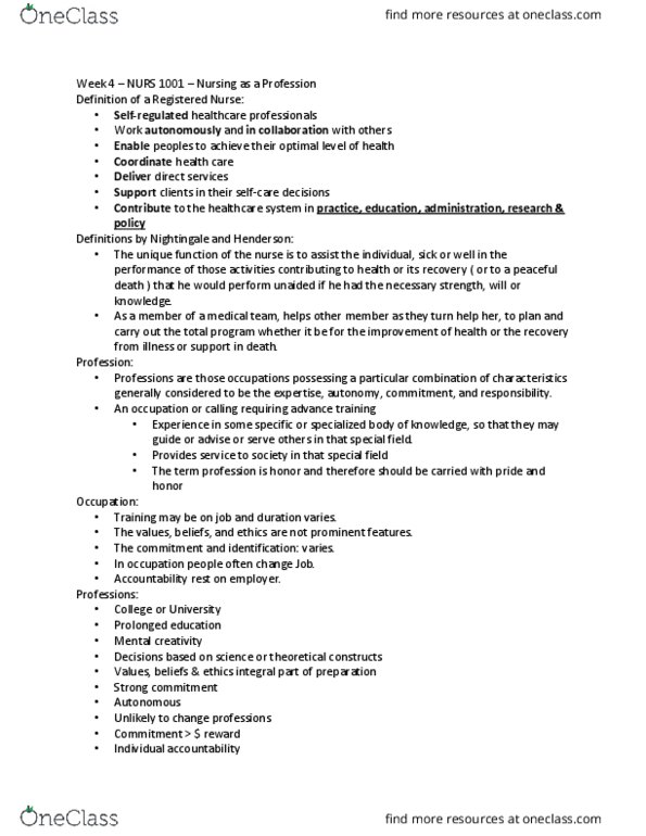 NURS 1001H Lecture Notes - Lecture 4: Entrust, Nursing Theory, Scientific Method thumbnail