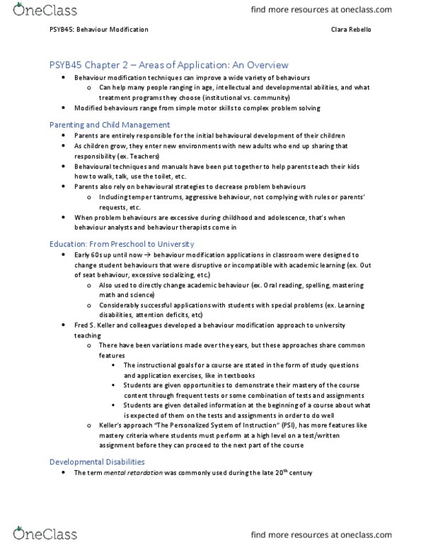 PSYB45H3 Chapter Notes - Chapter 2: Autism Spectrum, Intellectual Disability, Ethology thumbnail