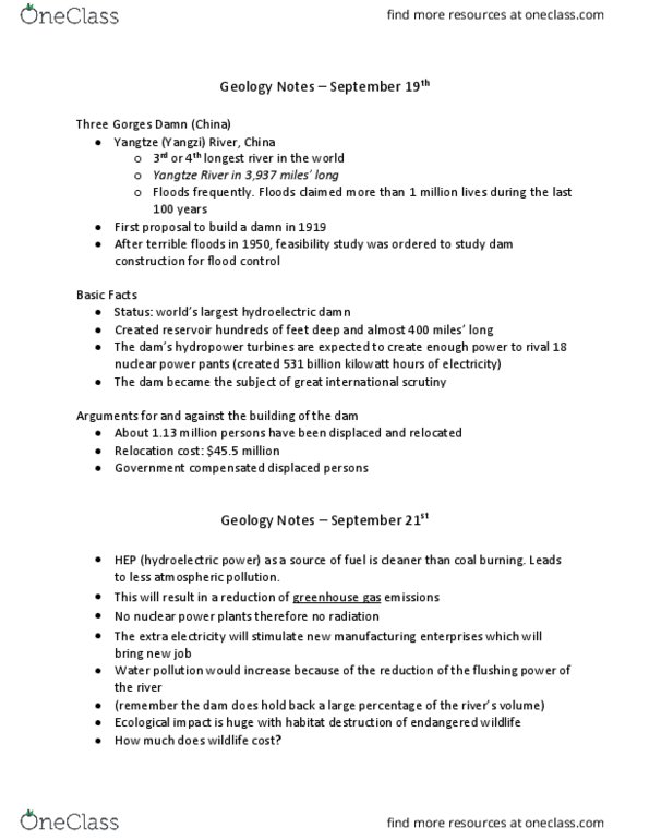 GEOG 140 Lecture 7: GEOG140 Notes - Dams thumbnail