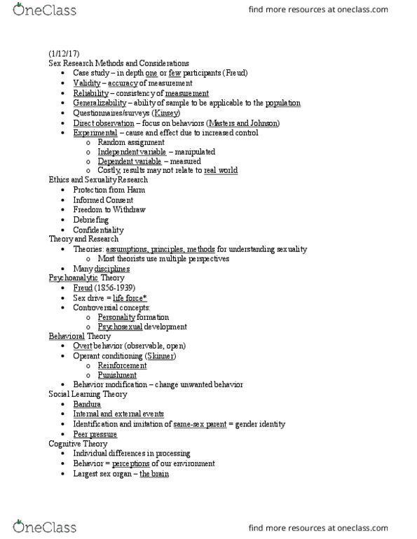 HD FS 276 Lecture Notes - Lecture 1: Psychosexual Development, Libido, Dependent And Independent Variables thumbnail