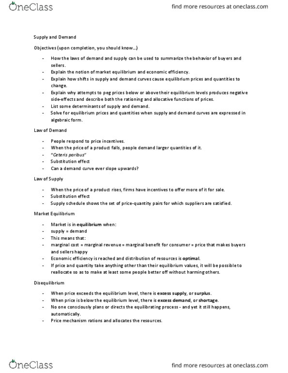 FHCE 3150 Lecture Notes - Lecture 3: Economic Efficiency, Demand Curve, Economic Equilibrium thumbnail