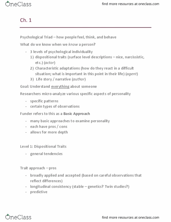 PPE-3003 Lecture Notes - Lecture 1: Pollination Syndrome, Twin Study, Determinism thumbnail