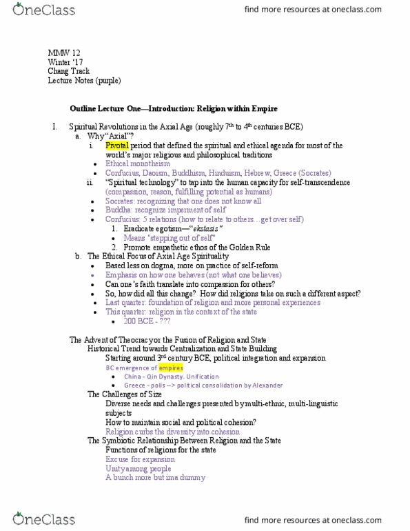 MMW 12 Lecture 1: Week 1 Tuesday Chang Lecture (personal notes in purple) thumbnail