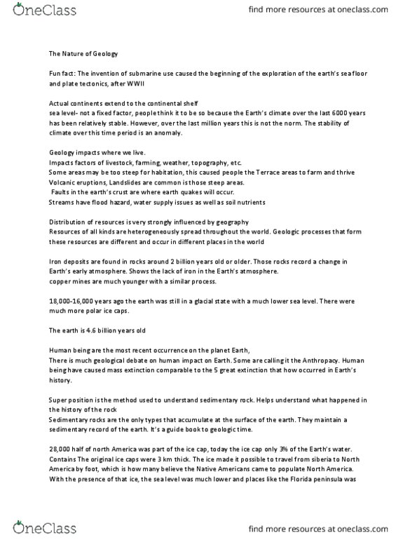 GLY 1010L Lecture Notes - Lecture 1: Continental Crust, Outer Core, Geologic Time Scale thumbnail