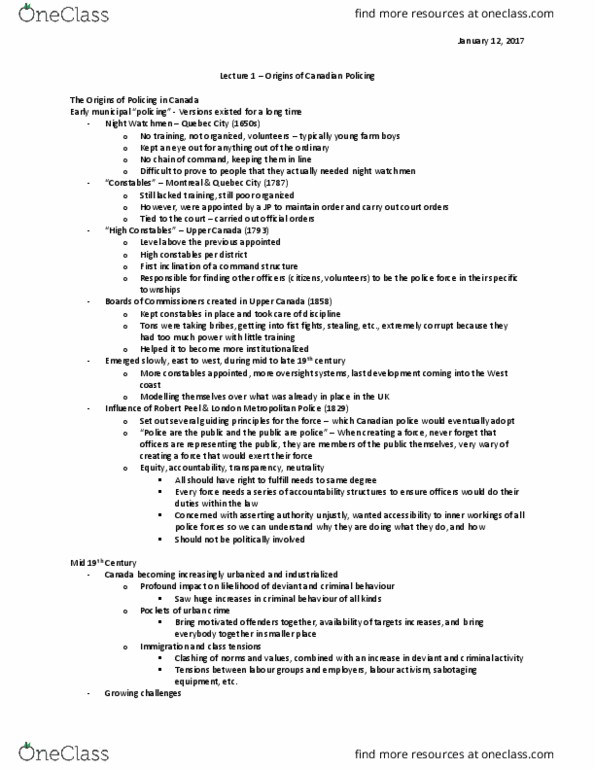 SOC 3750 Lecture Notes - Lecture 1: Police Misconduct, London Metropolitan University, Dominion Police thumbnail