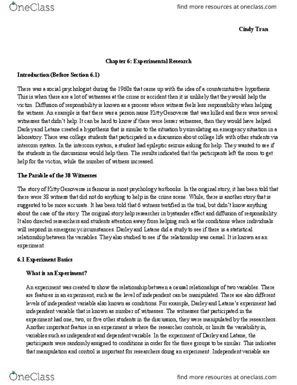PSYC 005 Chapter Notes - Chapter 6: Confounding, Internal Validity, Robert Cialdini thumbnail