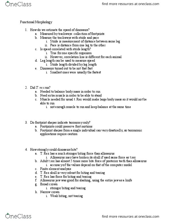 GEL 12 Lecture Notes - Lecture 15: Finite Element Method, Allosaurus, Saurischia thumbnail