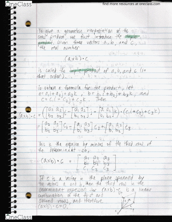 Textbook Notes for MATH 20C at University of California - San Diego