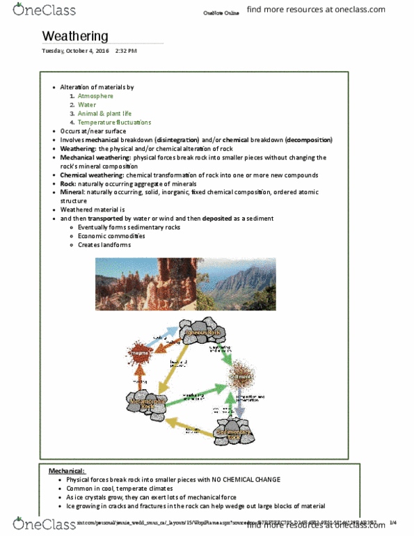 EOSC 110 Lecture 6: Weathering thumbnail