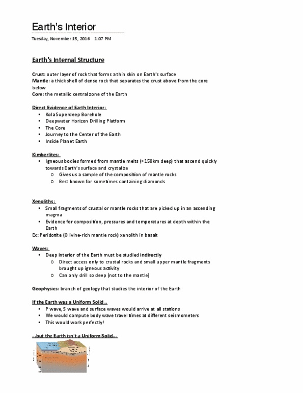 EOSC 110 Lecture 16: Earth's Interior thumbnail
