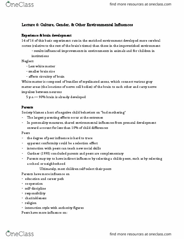 PSYC 1 Lecture Notes - Lecture 6: Grey Matter, Cerebral Cortex, White Matter thumbnail