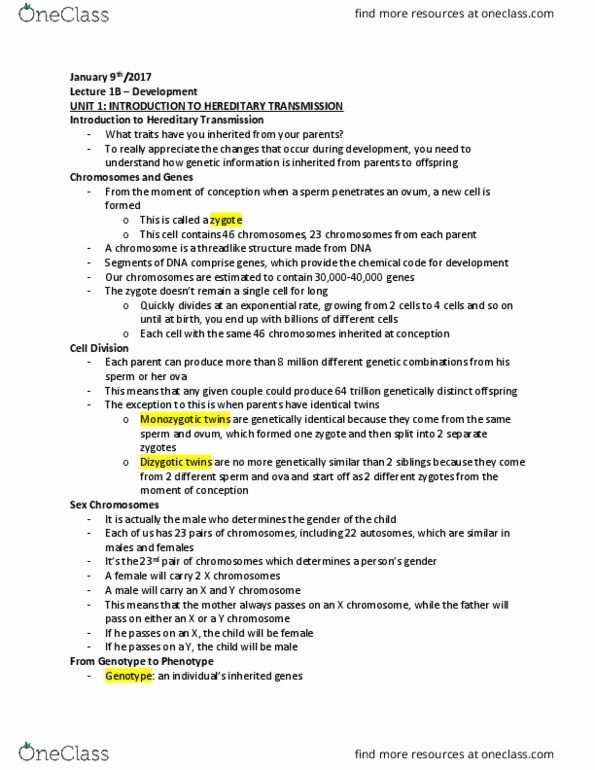 PSYCH 1XX3 Lecture Notes - Lecture 1: Abo Blood Group System, Phenotypic Trait, Y Chromosome thumbnail