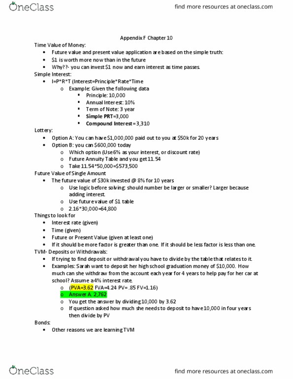 ACCOUNTG 221 Lecture Notes - Lecture 13: Interest, Interest Rate, Cash Flow thumbnail