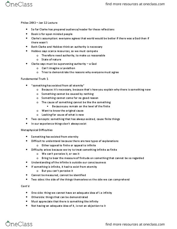 PHILOS 2XX3 Lecture Notes - Lecture 3: Baruch Spinoza thumbnail