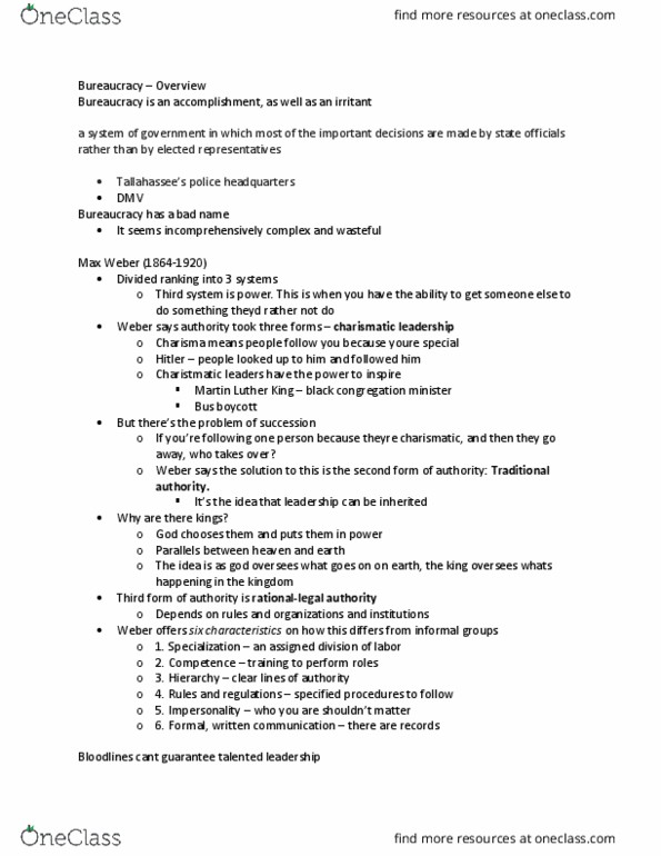 SOCI201 Lecture Notes - Lecture 16: Traditional Authority, Mcdonaldization, Polio Vaccine thumbnail