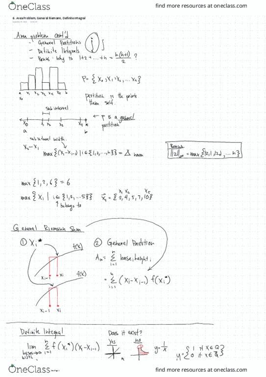 MAT186H1 Lecture 6: 6. Area Problem, General Riemann, Definite Integral thumbnail