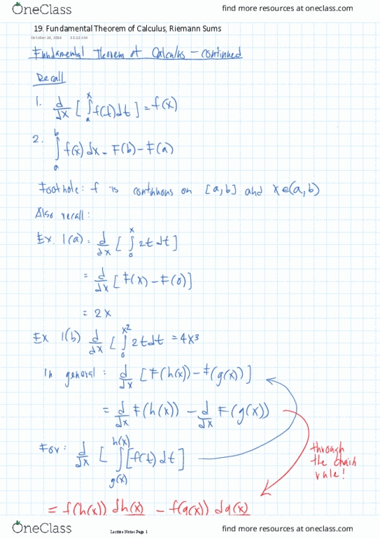 MAT186H1 Lecture 19: 19. Fundamental Theorem of Calculus, Riemann Sums thumbnail